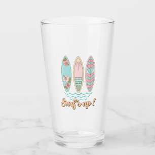Surf's Up Surfboards Summer Beach Life Glass