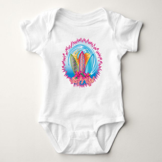 Surf's Up! - Surfer Girl Baby Bodysuit (Front)