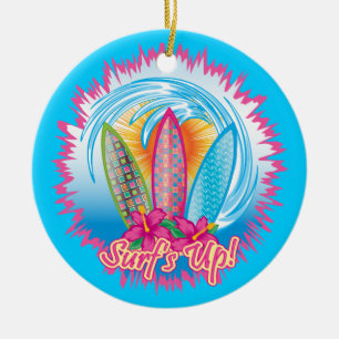 Surf's Up - Surfer Girl Ceramic Tree Decoration