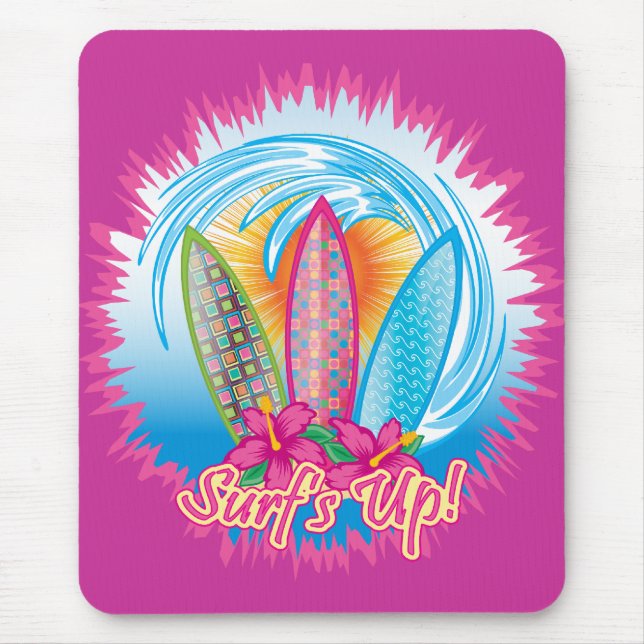 Surf's Up - Surfer Girl Mouse Pad (Front)