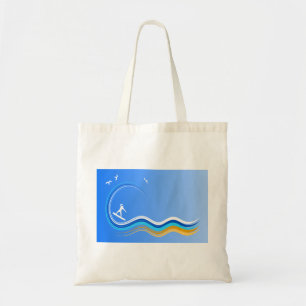 Surf's Up Surfer Surfing Surf Budget Tote Bags