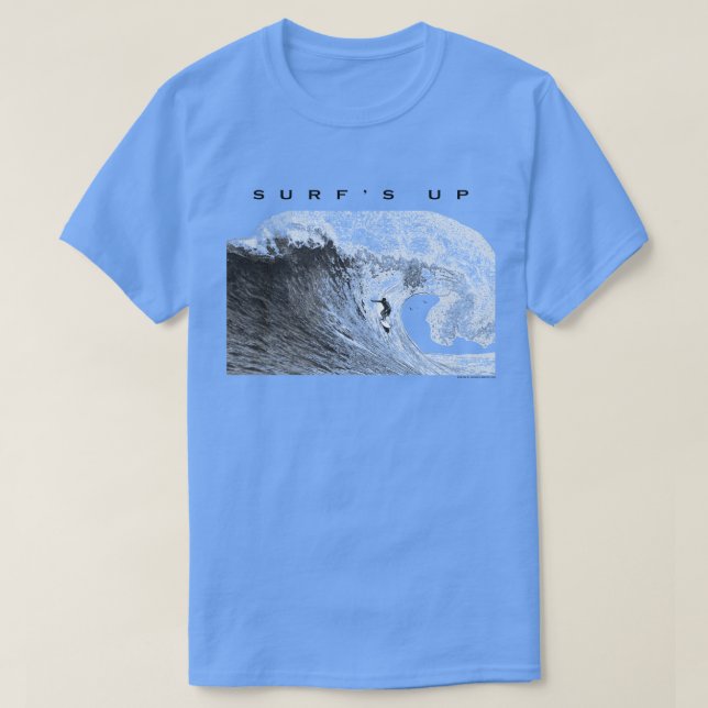 Surf's Up Surfing Barrel Wave T-Shirt (Design Front)