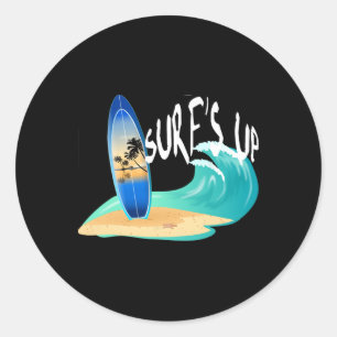 Surf's Up T Shirt Classic Round Sticker
