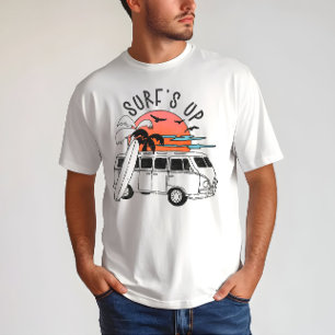 Surf's Up Vintage Summer Van Sunset T-Shirt