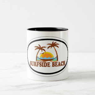 Surfside Beach. Two-Tone Coffee Mug