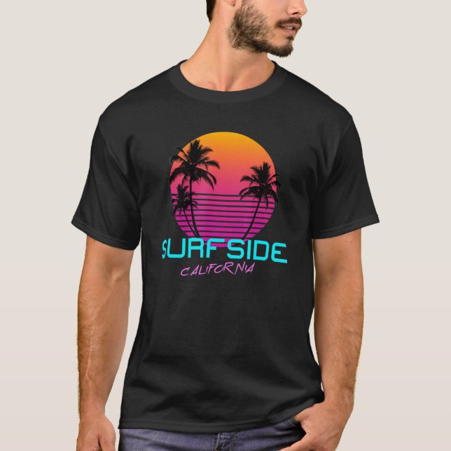 Surfside California Retro 80s T-Shirt (Front)