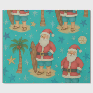 SurfSide Santa Stroll  Wrapping Paper