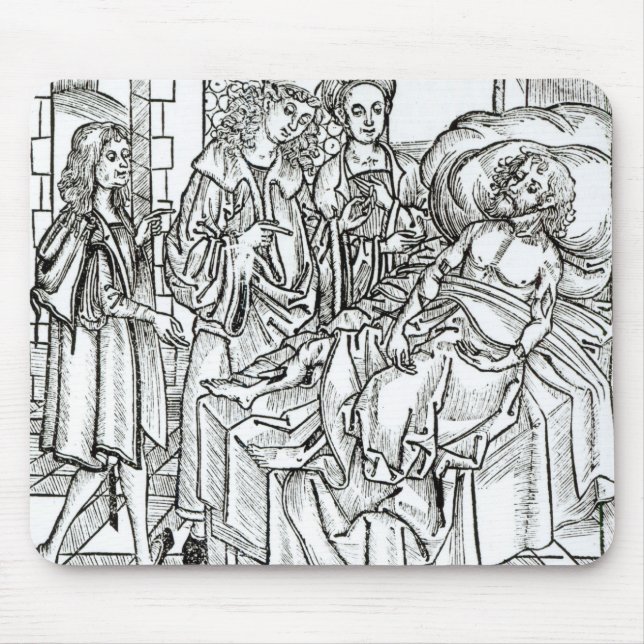 Surgeon and assistants visit a badly wounded man, mouse pad (Front)