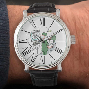 Surgeon Checks Instructions on Screen Watch