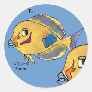 Surgeon Fish Tang Cartoon Fish Personalised Labels