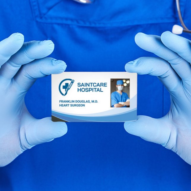 Surgeon in Scrubs | Medical Scalpel Logo Business Card (Creator Uploaded)
