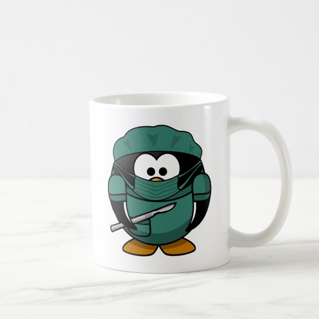 Surgeon Penguin Cartoon Coffee Mug (Right)