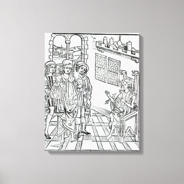Surgeon visits a man with arrow wounds, from 'Das Canvas Print (Front)