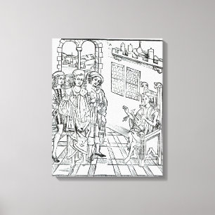 Surgeon visits a man with arrow wounds, from 'Das Canvas Print