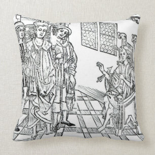 Surgeon visits a man with arrow wounds, from 'Das Cushion