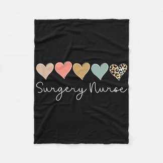 Surgery Nurse Leopard Heart, Valentine's Day Nursi Fleece Blanket