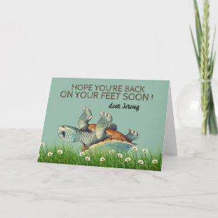 surgery support- back on feet - Get well soon Thank You Card