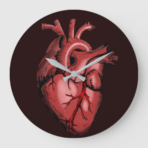 Surgical Anatomy Heart Illustration Artistic Large Clock