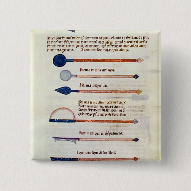 Surgical instruments from a treatise 15 cm square badge (Front)