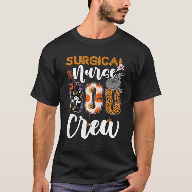 Surgical Nurse Boo Crew Halloween Matching Med Sur T-Shirt (Front)