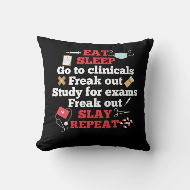 Surgical Nurse Clinical Study Exam Freak out Slay Cushion (Front)