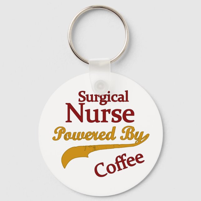 Surgical Nurse Powered By Coffee Key Ring (Front)