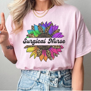 Surgical Nurse Profession Rainbow Sunflower T-Shirt