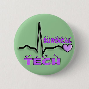Surgical Tech Gifts  QRS Design 6 Cm Round Badge