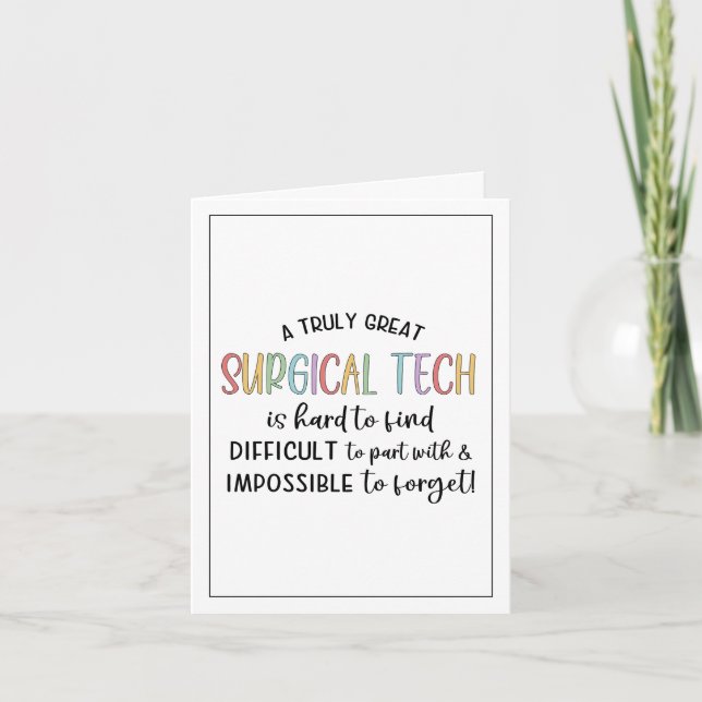 Surgical Tech | Surgical Technologist OR Tech Card (Front)