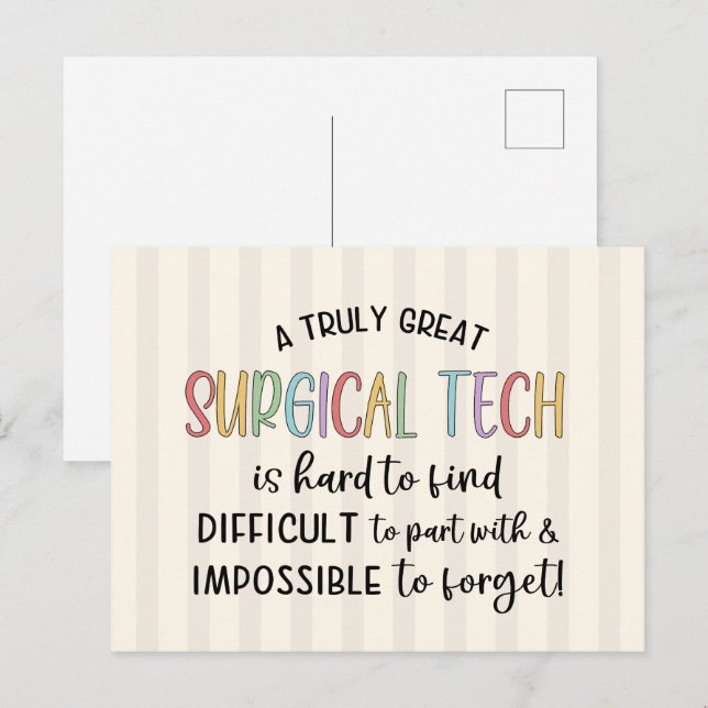 Surgical Tech | Surgical Technologist OR Tech Postcard (Front/Back)