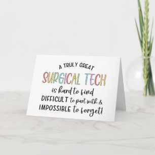Surgical Tech Surgical Technologist OR Tech Thank You Card