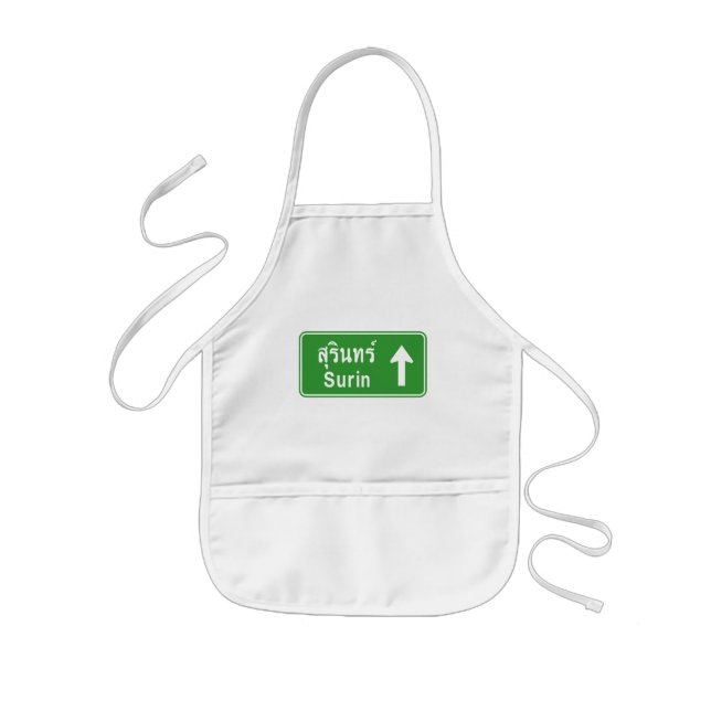 Surin Ahead ⚠ Thai Highway Traffic Sign ⚠ Kids Apron (Front)