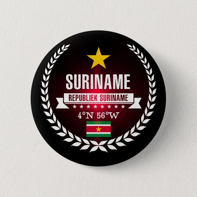 Suriname 6 Cm Round Badge (Front)