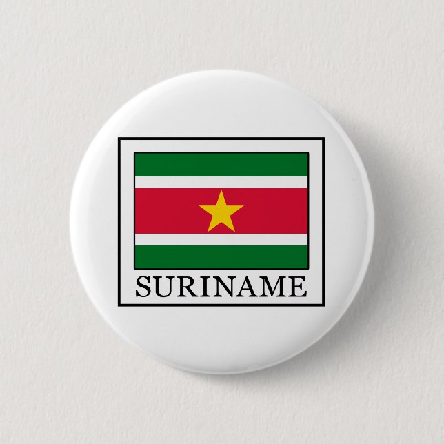 Suriname 6 Cm Round Badge (Front)