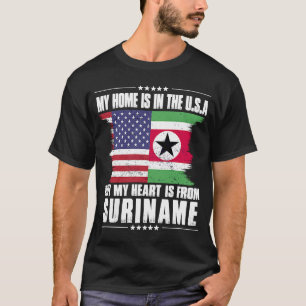 Suriname American Patriot Grown Proud Home Heart U T-Shirt