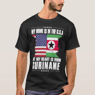 Suriname American Patriot Grown Proud Home Heart U T-Shirt