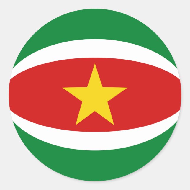 Suriname Fisheye Flag Sticker (Front)