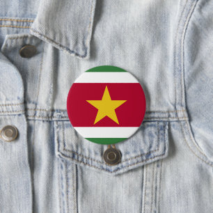 Suriname flag 7.5 cm round badge