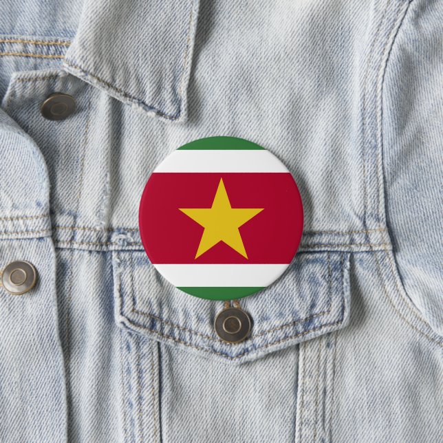 Suriname flag 7.5 cm round badge (In Situ)