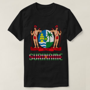 Suriname Flag and Coat Of Arms Patriotic T-Shirt