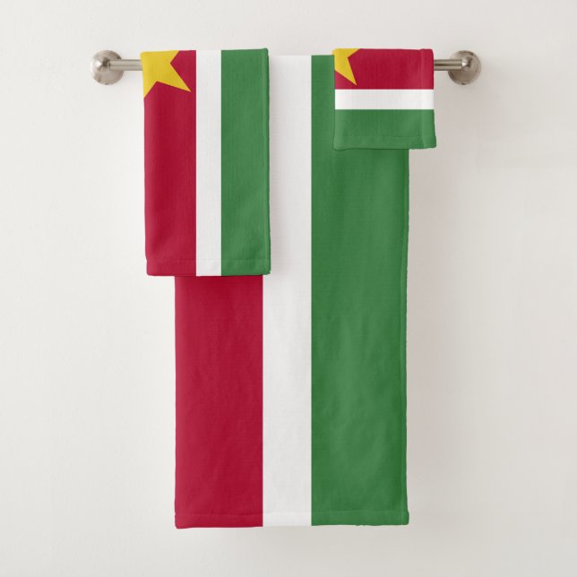 Suriname Flag Bath Towel Set (Insitu)
