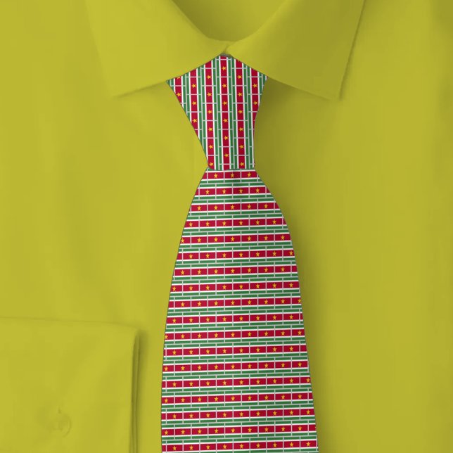 Suriname Flag Brick Pattern Tie (Creator Uploaded)