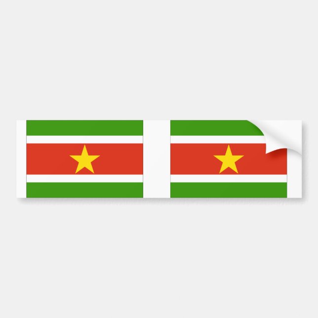 Suriname Flag Bumper Sticker (Front)