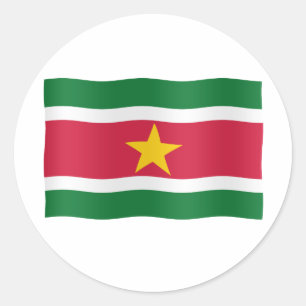 Suriname flag classic round sticker