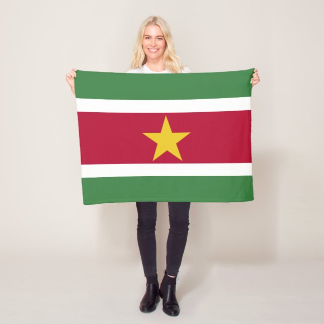 Suriname Flag Fleece Blanket (In Situ)
