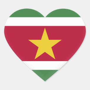 Suriname Flag Heart Sticker
