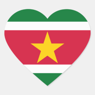 Suriname Flag Heart Sticker