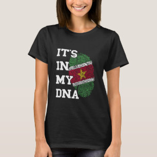 Suriname Flag It's In My DNA Thumbmark Surinamese  T-Shirt