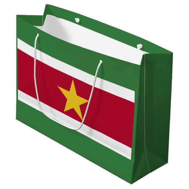 Suriname Flag Large Gift Bag (Front Angled)