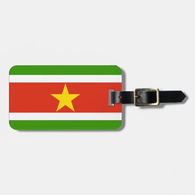 Suriname flag luggage tag (Front Horizontal)